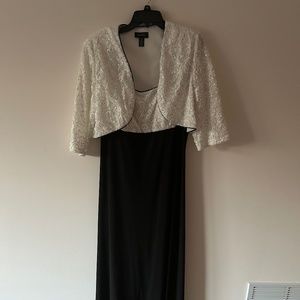 R&M Richards 7786 Long Formal Bolero Lace Jacket Dress